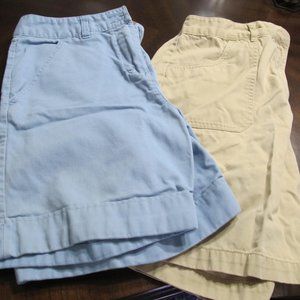 Bundle of 2 Pairs High Rise Shorts, 1 Beige, 1 Baby Blue, sz 8